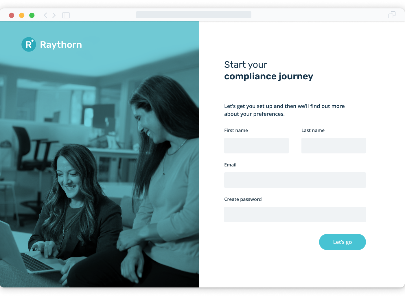 Login screen